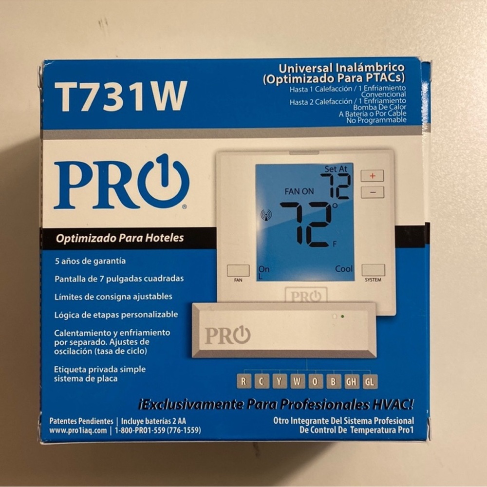 Pro1 IAQ Wireless PTAC Non-Programmable Thermostat T731W